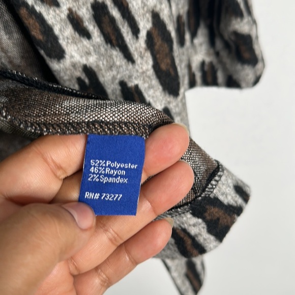 APT.9 gray brown leopard print blazer size medium - Picture 3 of 6